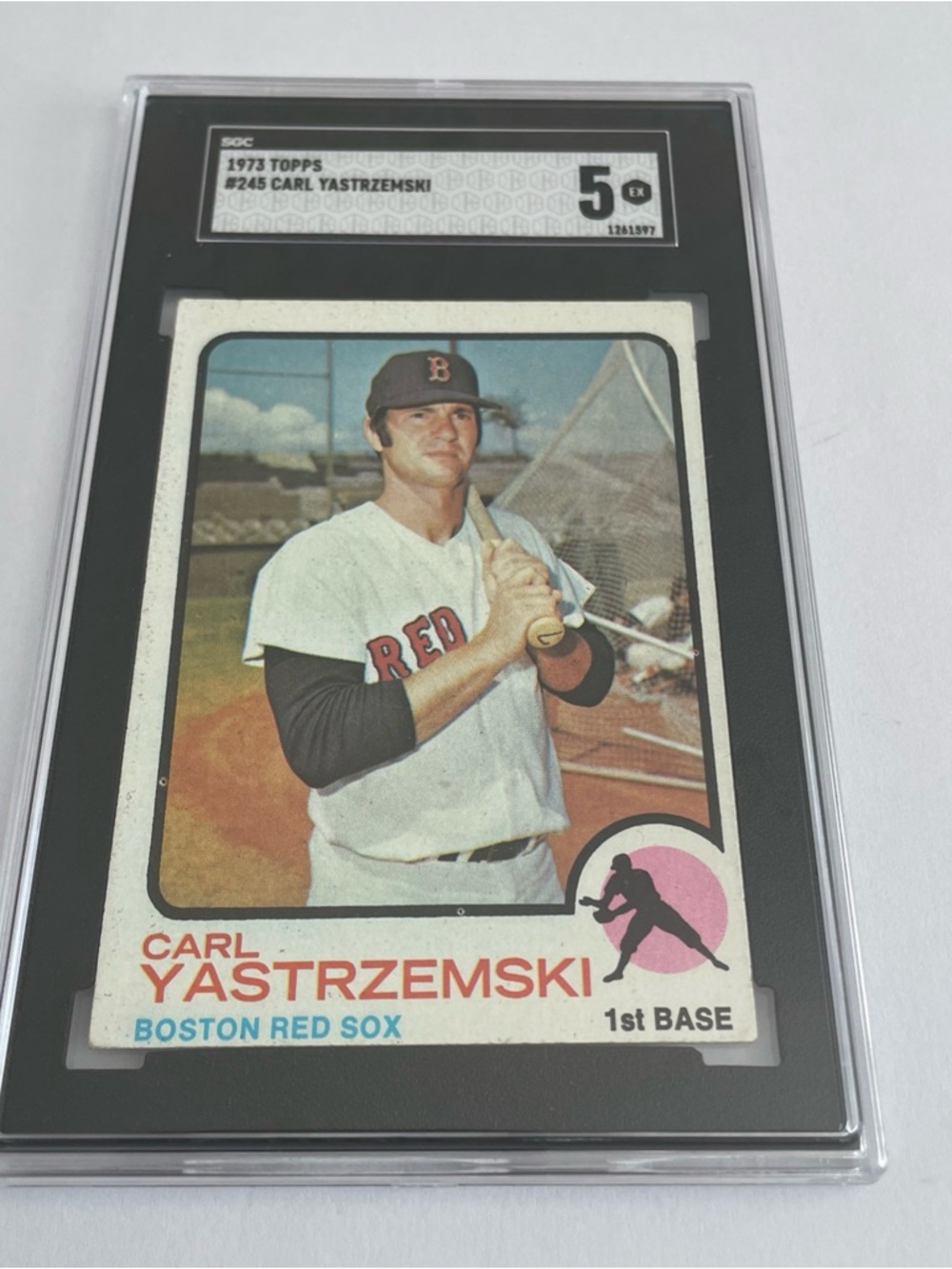 1973 Topps #245 Carl Yastrzemski Card - Graded SGC 5 Boston Red Sox